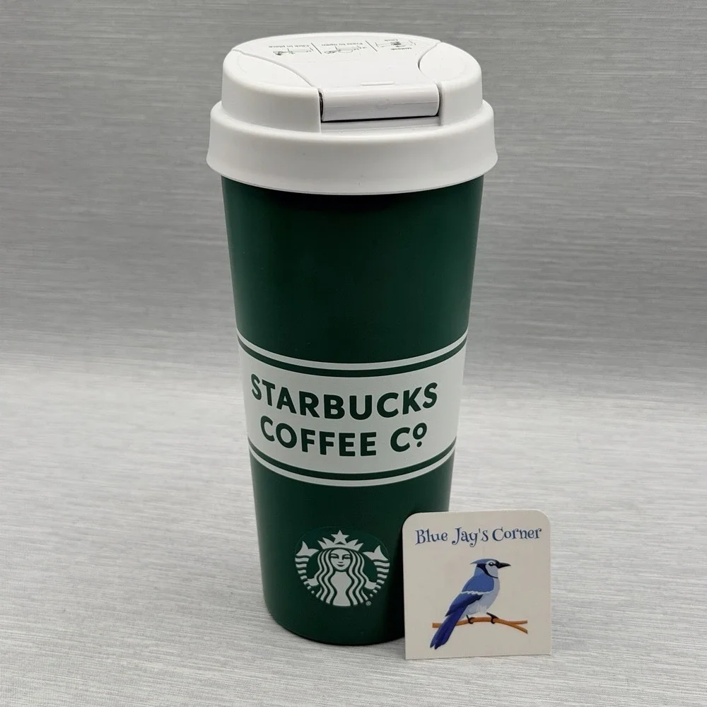 Starbucks Stainless Steel Travel Mug Heritage Locking Lid 2026 Green Tumbler